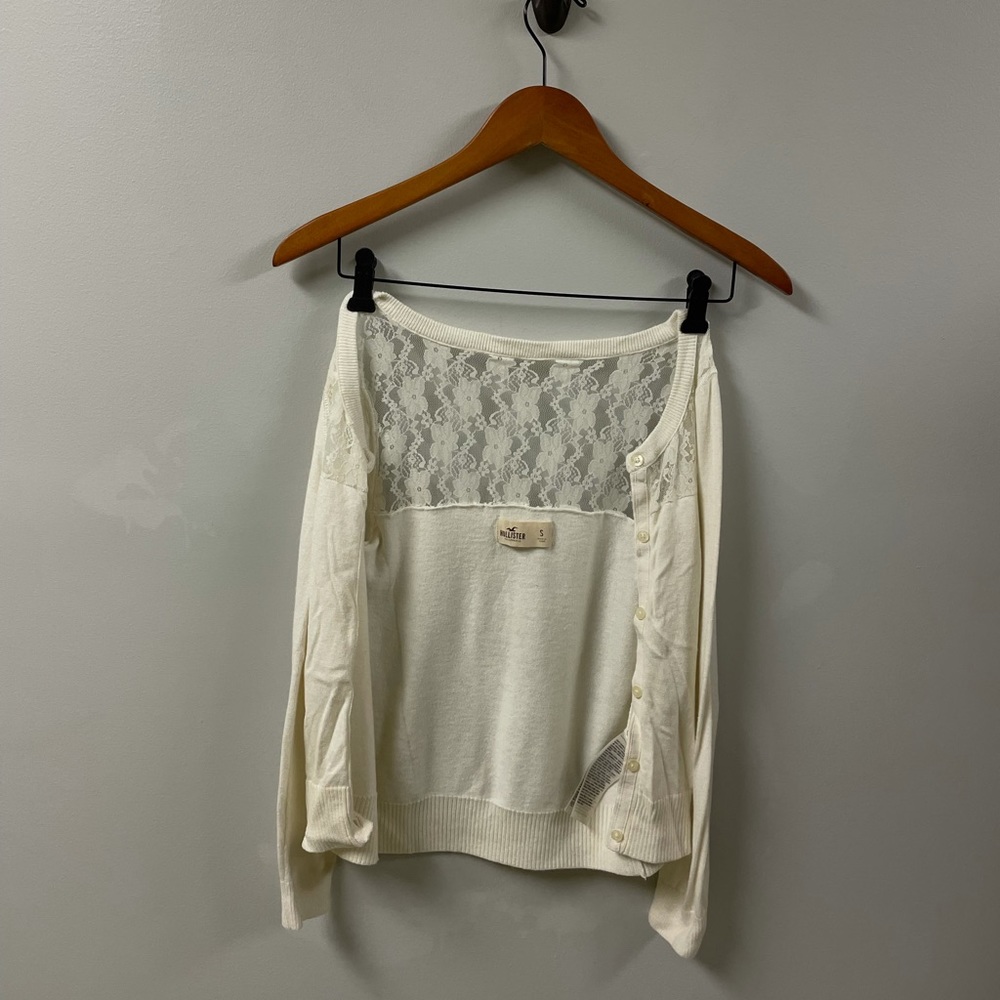 White Hollister Lacey Cardigan